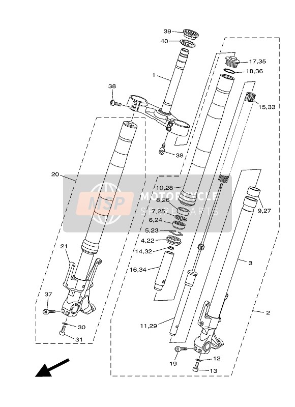 2PW231700000, Cylindre De Fourche, Yamaha, 0